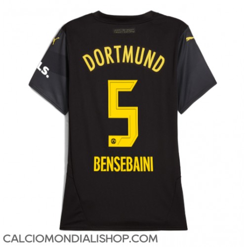 Maglie da calcio Borussia Dortmund Ramy Bensebaini #5 Seconda Maglia Femminile 2024-25 Manica Corta